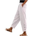 thumbnail image 5 of Oksale Striped Pants for Women Plus Size Pull On Drawstring Elastic Waist Ankle Pants with Pockets Casual Side Slit Straight Leg Pants 2026 Purple 3XL, 5 of 9