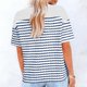 thumbnail image 3 of Hombro Frío Tops Mujeres Cuello en V Manga Corta Fuera Del Hombro Color Sólido Blusa Casual Suave Poliéster Primavera Verano Moda, 3 of 5