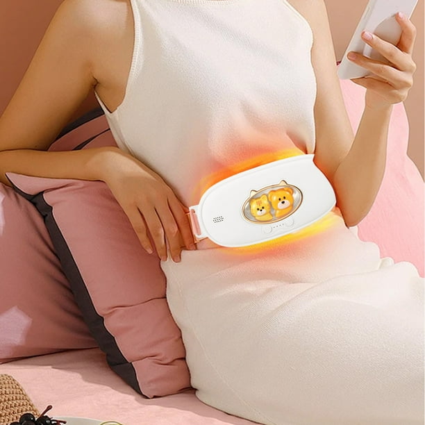 Xihbxyly Almohadilla Térmica Portátil, 4 Modos de Calentamiento, Masaje Vibratorio, Calentamiento Rápido, Batería Recargable, Cinturón Ajustable, Alivio Del Dolor de Espalda y Abdomen, Comodidad para