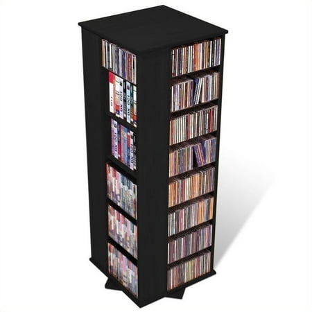 Prepac 53 4 Sided Cd Dvd Media Spinning Storage Tower In Black