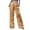Khaki, variant on Women Sparkly Sequin Wide Leg Pants Shiny Elastic Drawstring Palazzo Pant Color Navy Size XL