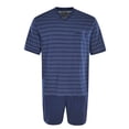 thumbnail image 1 of hajo conjunto de pijama para hombre - corto, manga corta, Klima-Light, mezcla de algodón Azul 4XL (XXXX-Large), 1 of 1