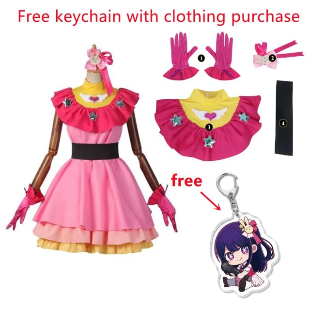 Peluca de Cosplay de Anime Ai Hoshino para mujeres lindas, vestido de Lolita, juego de rol de Halloween, Oshi No Ko