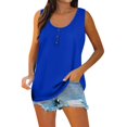 thumbnail image 2 of Plus Size Blouse for Women Women Summer Sleeveless Casual Solid Color O Neck T Shirt Tops Blouse, 2 of 7