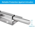 thumbnail image 4 of Door Latch Lock, Slide Bolt Latch, 4 in, Door Security Latch, Stainless Steel, Sliding Door Holding, indoor Outdoor Placement, Brushed Silver, 2 Pc, 4 of 8