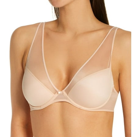 

Women s Timpa 16801 Camille Mesh Plunge Bra (Beige 34C)