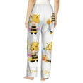thumbnail image 3 of Picia Gnomes Honey Bee Womens Soft Woven Cotton Elastic Waistband Sleep Pajama Pant Lounge Sleep Pant With Pockets And Drawstring-Medium, 3 of 9
