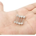 thumbnail image 6 of Jstyle 2 Pairs 316L Stainless Steel Nipple Rings Barbell Crystal Ball Piercing Nipple CZ Tongue Rings 14G, 6 of 6
