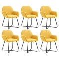 thumbnail image 1 of vidaXL Chaises de Salle à Manger 6 Pcs Tissu Jaune, 1 of 5
