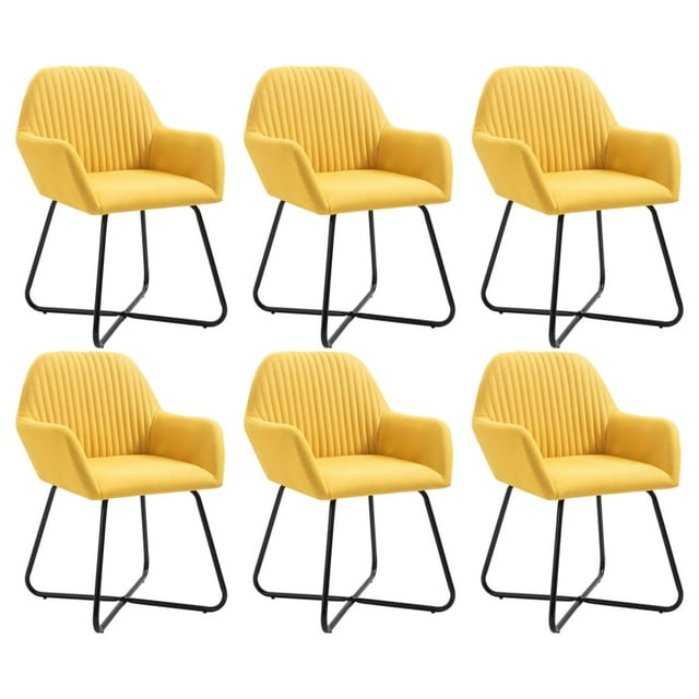 vidaXL Chaises de Salle à Manger 6 Pcs Tissu Jaune