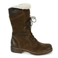 thumbnail image 5 of jsaierl Women's Snow Boots Suede Mid Calf Boots Round Toe Lace-up Plush Thick Knight Boots, 5 of 7