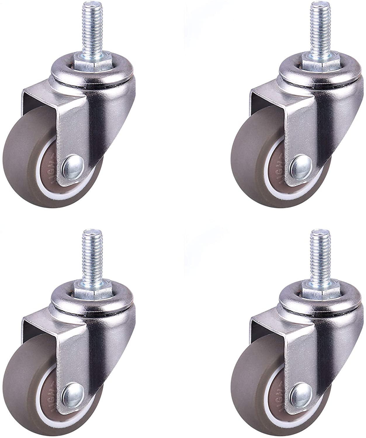 Heavy Duty Rubber Swivel Caster Threaded Stem Chair Casters Replacement