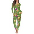 thumbnail image 1 of Pijamas con patrón navideño para mujer, conjunto de dos piezas, ropa de dormir de manga larga con cuello redondo, traje cálido para el hogar, Otoño e Invierno, 1 of 4