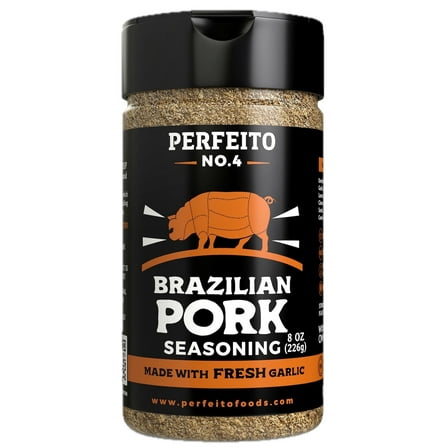 Authentic Brazilian All-Natural Pork, Lamb & Game Meat Seasoning, Granules, 8 oz Perfeito