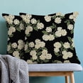 thumbnail image 4 of Floral Pillow Covers 18x18 Set of 2 Summer Black White Hydrangea Throw Pillow Cover Outdoor Decoration Spring Flower Pillowcase Farmhouse Decorative Cushion Case for Sofa Couch Home Decor, 4 of 5