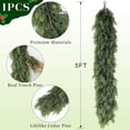 thumbnail image 2 of Guvpev 5FT Real Touch Christmas Cedar Garland, Artificial Pine Needles Garlands, Realistic Green Faux Greenery Garland for Holiday, Fireplace, Table, Window, Stairs, Mantel, Indoor Outdoor Xmas Decor, 2 of 10