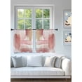 thumbnail image 4 of Sheer Curtains 45 Inch Length 2 Panels Set for Kitchen, Pink Abstract Art Semi Sheer Curtains for Windows, Contemporary Luxury Color Block Voile Window Treatments Rod Pocket Curtain, 4 of 7