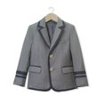 thumbnail image 2 of Kids Blazer Long Sleeve Lapel V Neck Single Breasted Jackets Preppy Style Casual Trendy Outwear With Pockets (7-8 Years, Gray), 2 of 6