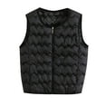 thumbnail image 3 of Nfurl Womens Puffer Vests Lightweight Solid Color Zip Up Sleeveless Jackets Causal Outerwear Vest Fall Winter Fashion Coats Black XXXXL, 3 of 4