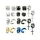 thumbnail image 1 of 20pcs Non-Pierced Magnetic Stainless Steel Clip-On Earrings For Men, Hoop Style, 1 of 1