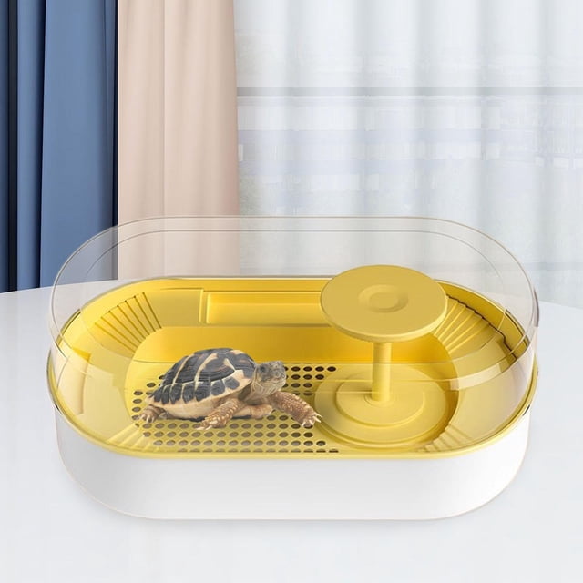 Hábitat para reptiles, decoración para cría de tortugas, área de eclosión de tortugas acuáticas, acuario ecológico pequeño, hábitat para tortugas con amarillo