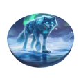 thumbnail image 2 of Round Bar Stool Seat Covers, Aurora Wolf Frozen Lake A Elastic Round Chair Cover Stool Seat Slipcover Bar Stool Cushions Round Pad for 12-14 inch, 2 of 7