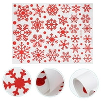 Mobutofu Red Glittery Snowflake Stickers 1 Sheet for Christmas Wall and Window Decor PVC
