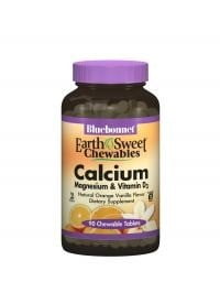 Bluebonnet Earth Sweet Chewables Calcium Magnesium & Vitamin D3, Vanilla Orange, 90 Ct