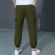 thumbnail image 5 of Pantalones largos para niño grande, pantalones multibolsillos, pantalones deportivos hasta el tobillo de color liso para niño, pantalones con cintura elástica, pantalones de algodón para niño, 5 of 7