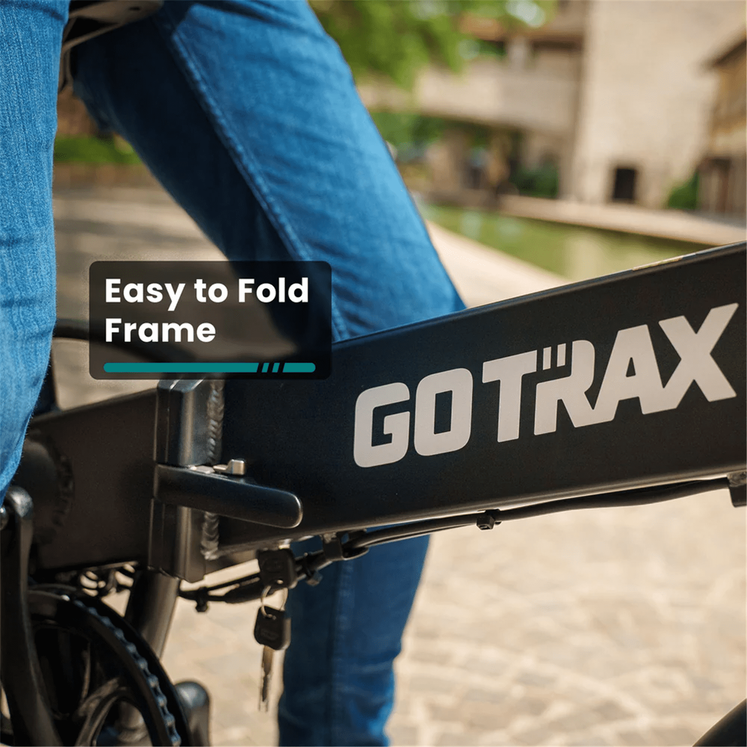 GOTRAX Z4 Lite Portable Folding Power-Assisted Bicycle with 350W Motor 48V Battery 20 x 2.6" Wide Tires, White