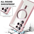 thumbnail image 4 of Dteck Leather Wallet Case for Samsung Galaxy S24 Ultra with Card Holder RFID Blocking Compatible with Magsafe TPU Transparent Back Shockproof Protective Phone Case for Galaxy S24 Ultra,Pink, 4 of 8