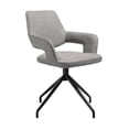 thumbnail image 2 of Genesis Upholstered Dining Chair in Beige Faux Leather with Black Metal Legs - Set of 2, 2 of 6