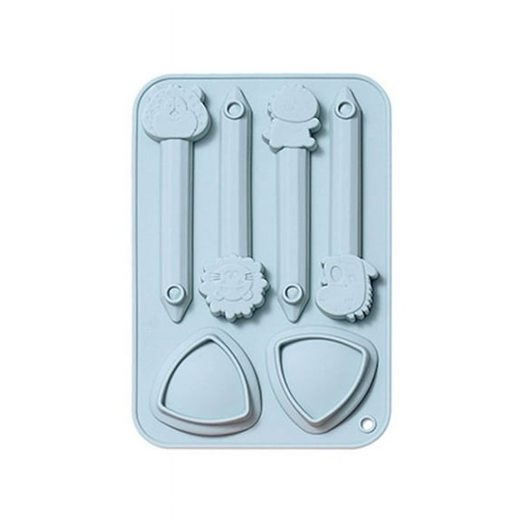 6 Cavity 3D Crayon Silicone Mold Pencil Pen Chocolate Cake Mould Baby Teething Stick Making Fondant Candy Gumpaste Molds