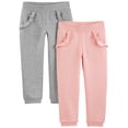 thumbnail image 1 of Pantalones de forro polar Simple Joys by Carter's Girls, paquete de 2 unidades, 3T, gris/pi, 1 of 1