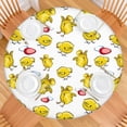 thumbnail image 2 of White Chicken Yellow Chick Pattern Round Fitted Tablecloth with Elastic Edge,Dining Table Cover Waterproof,Outdoor Round Tablecloth for Camping,Dining,Indoor and Outdoor, 2 of 7