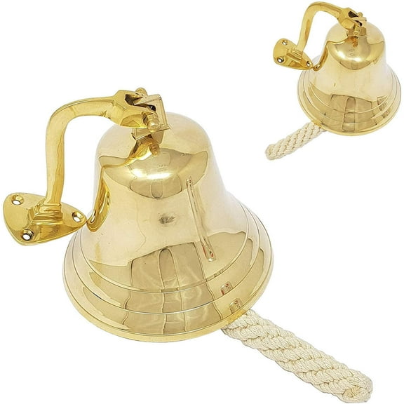 Brass Nautical Ship Bell Maritime School,dinner,Reception,Home Decor Wall Hanging Bell 4"