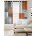 thumbnail image 2 of Abstract Orange Grey Blackout Curtains 96 Inches Long for Bedroom, Modern Watercolor Geometric Thermal Insulated Room Darkening Black Out Window Curtain Panels Grommet Drapes for Living Room, 2 of 8
