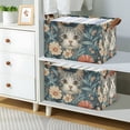 thumbnail image 2 of Yayeee Foldable Storage Basket for Shelves with Handles Waterproof Cloth Bins, Flowers Cat, 2 of 7