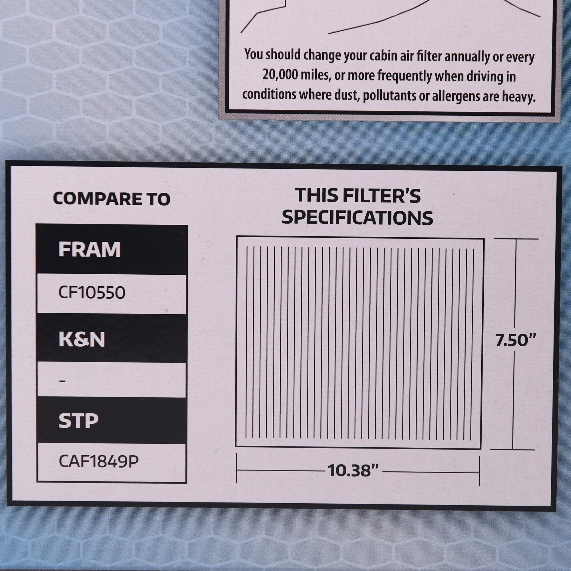 SuperTech Cabin Air Filter 6770, Replacement Air/Dust Filter for Nissan