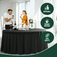 thumbnail image 5 of Exquisite Disposable Black Plastic Tablecloth - 120-Inch Round for Parties, 5 of 6