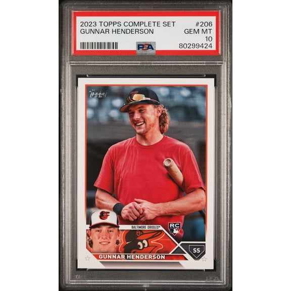 Gunnar Henderson Orioles 2023 Topps Complete Set Rookie #206 PSA 10 Gem Mint