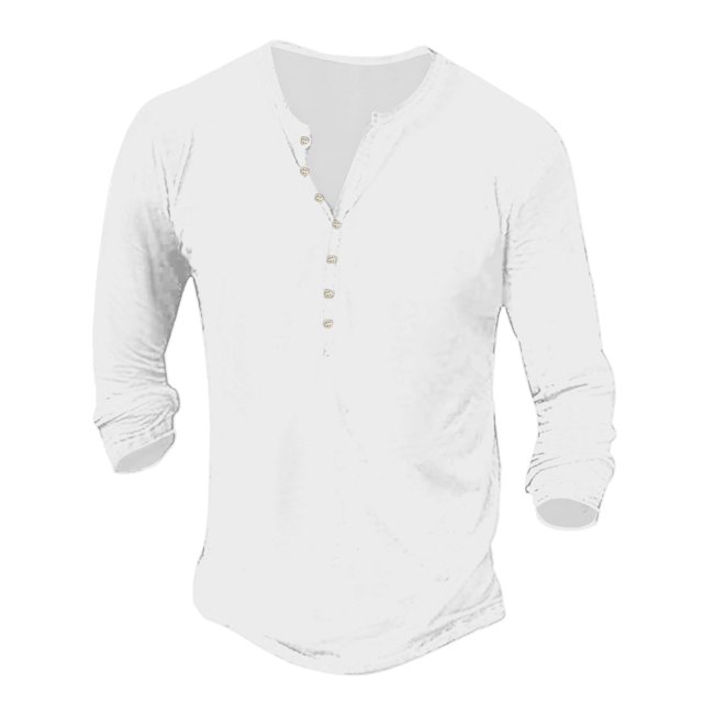 HBFAGFB Long Sleeve Work Shirts for Men Button Down Pullover Tops Lightweight Sweatshirt White Size L