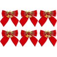 thumbnail image 1 of Jinsinto 6 pcs Christmas Bow, Christmas Tree Bows with Bells Christmas Ornament Red Christmas Bell Christmas Ornament for Home Holiday Wedding Ornament Decoration, 1 of 5
