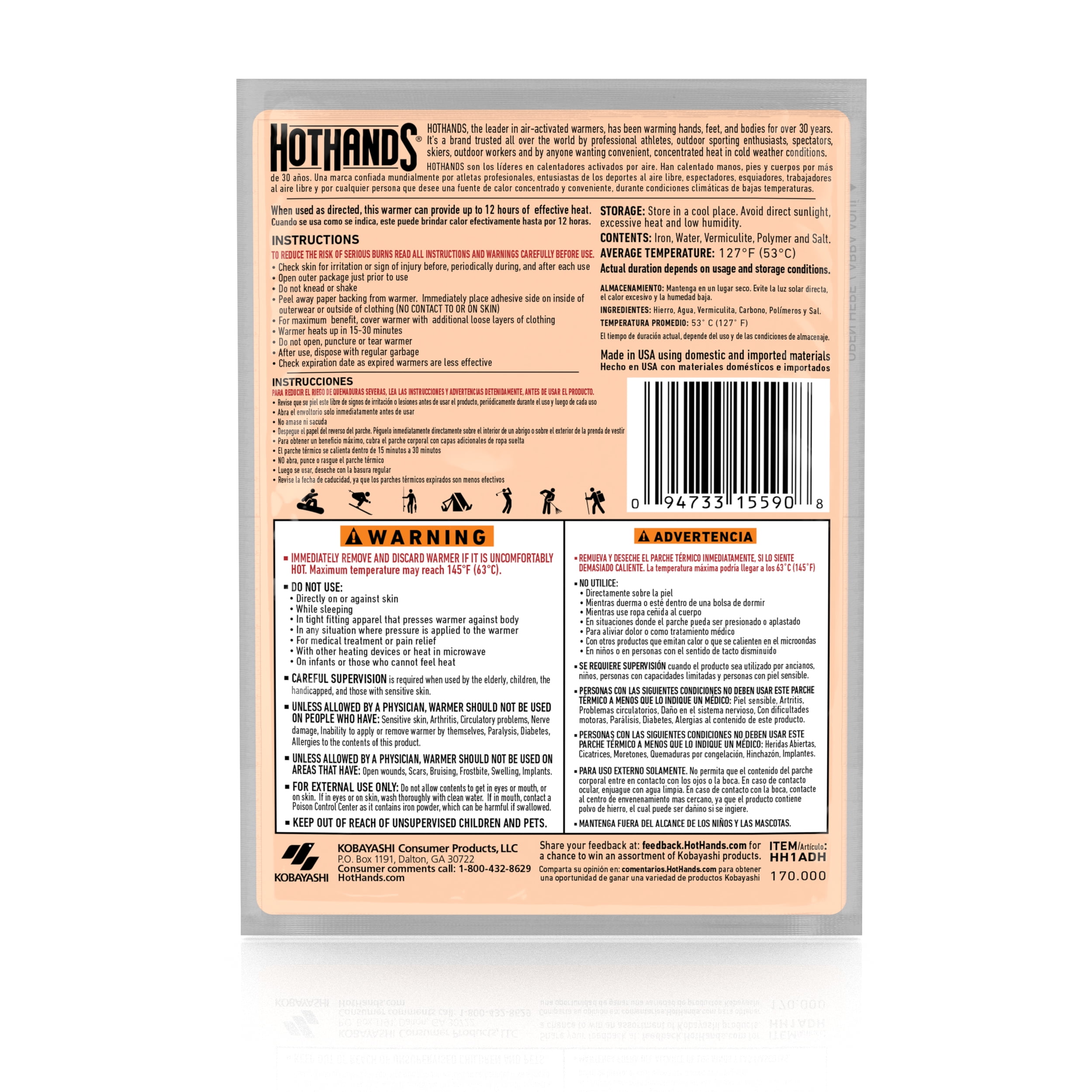 HotHands Stick-On Body Warmers, 40 Pack