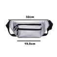 thumbnail image 2 of Riñonera para hombre y mujer, bandolera, para viajes, correr, senderismo, ciclismo, fácil de llevar el teléfono, plateada, 2 of 5