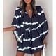 thumbnail image 1 of Summer Boho Mini Dress Women Flora Print Batwing Sleeve Lace-Up V Neck Loose Button Dresses Ladies Beach Party Dress VestidoM Gao Jinjia LED, 1 of 2