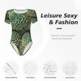 thumbnail image 5 of Yiaed Succulents Print Women's Waist-Cinching Short-Sleeved Onesie,Elastic Onesiet,Snaps At Bottom,Easy To Put On And Take Off for Wome Bodysuit -XX-Large, 5 of 8