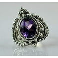 thumbnail image 2 of Navya Craft Amethyst Oval 925 Sterling Silver Handmade Women Statement Ring Purple Gemstone Ring Size 13.5, 2 of 5