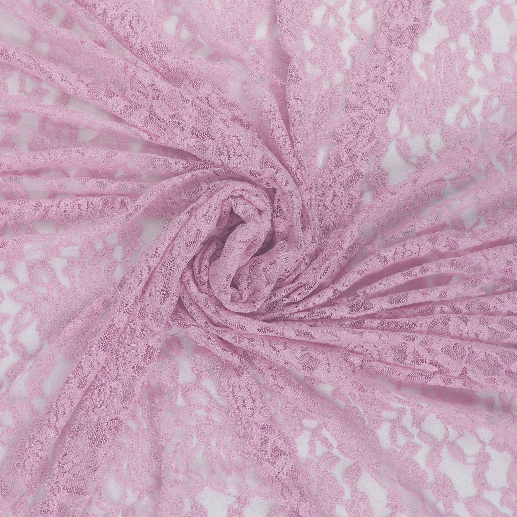 Romex Textiles Nylon Spandex Floral Lace Fabric - Light Pink