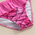 thumbnail image 6 of FNNMNNR Girl Bikini Set Mermaid Long Sleeve Tops Ruffles Shorts Swimsuit, 6 of 6